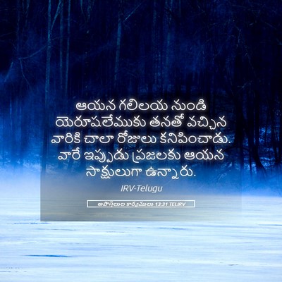 Picture 05 - అపొస్తలుల కార్యములు 13:31 TELIRV - ఆయన గలిలయ నుండి - Bible Verse Picture