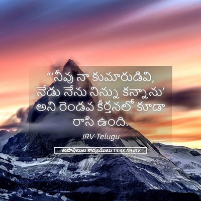 Picture 05 - అపొస్తలుల కార్యములు 13:33 TELIRV - “‘నీవు నా - Bible Verse Picture
