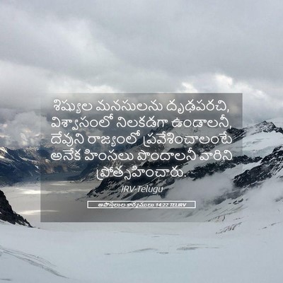 Picture 05 - అపొస్తలుల కార్యములు 14:22 TELIRV - శిష్యుల మనసులను - Bible Verse Picture