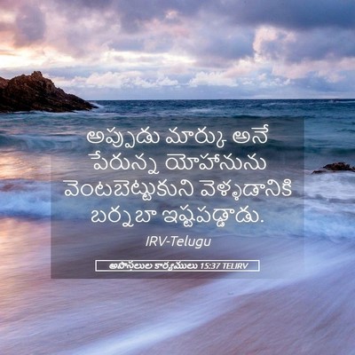 Picture 05 - అపొస్తలుల కార్యములు 15:37 TELIRV - అప్పుడు మార్కు - Bible Verse Picture