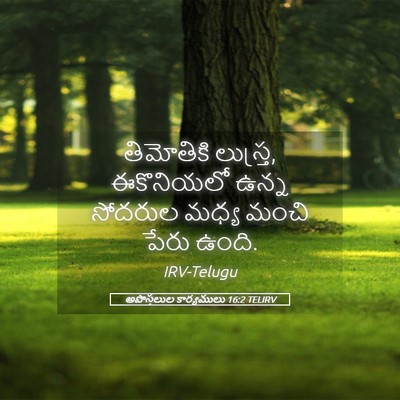 Picture 05 - అపొస్తలుల కార్యములు 16:2 TELIRV - తిమోతికి లుస్త్ర, - Bible Verse Picture