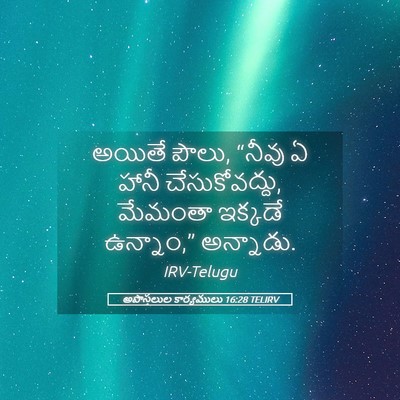 Picture 05 - అపొస్తలుల కార్యములు 16:28 TELIRV - అయితే పౌలు, “నీవు ఏ - Bible Verse Picture