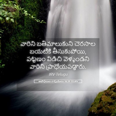 Picture 05 - అపొస్తలుల కార్యములు 16:39 TELIRV - వారిని - Bible Verse Picture