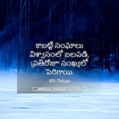 Picture 05 - అపొస్తలుల కార్యములు 16:5 TELIRV - కాబట్టి సంఘాలు - Bible Verse Picture