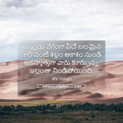 Picture 05 - అపొస్తలుల కార్యములు 2:2 TELIRV - అప్పుడు వేగంగా - Bible Verse Picture