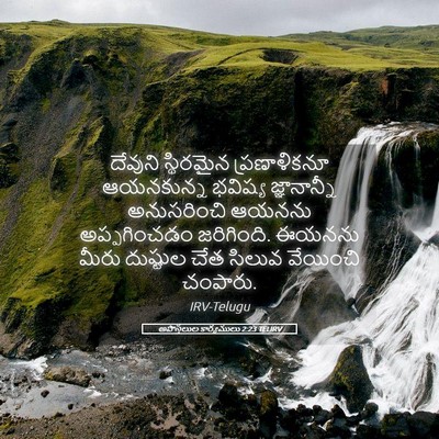 Picture 05 - అపొస్తలుల కార్యములు 2:23 TELIRV - దేవుని స్థిరమైన - Bible Verse Picture