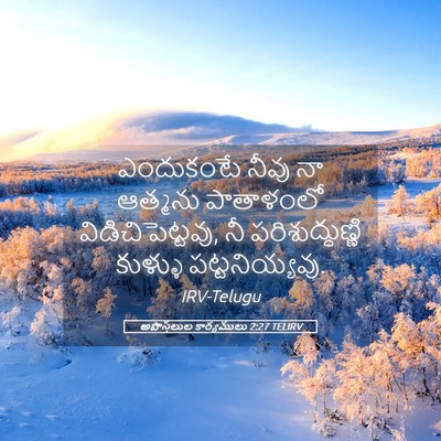 Picture 05 - అపొస్తలుల కార్యములు 2:27 TELIRV - ఎందుకంటే నీవు నా - Bible Verse Picture