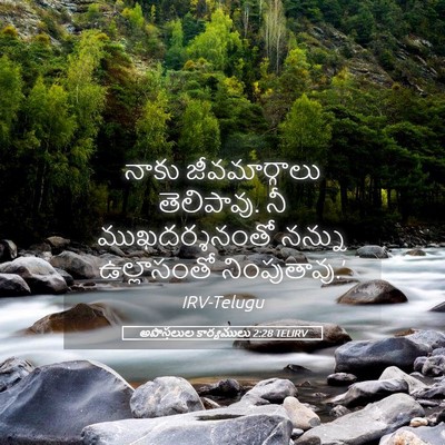 Picture 05 - అపొస్తలుల కార్యములు 2:28 TELIRV - నాకు జీవమార్గాలు - Bible Verse Picture