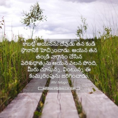Picture 05 - అపొస్తలుల కార్యములు 2:33 TELIRV - కాబట్టి ఆయనను - Bible Verse Picture