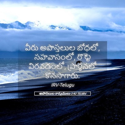 Picture 05 - అపొస్తలుల కార్యములు 2:42 TELIRV - వీరు అపొస్తలుల - Bible Verse Picture