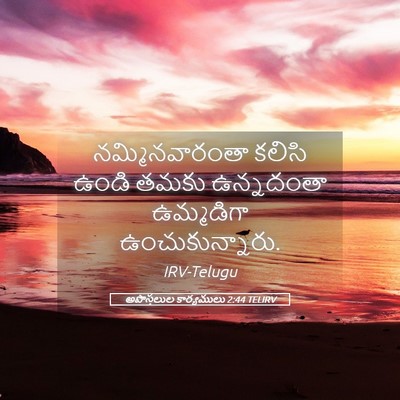 Picture 05 - అపొస్తలుల కార్యములు 2:44 TELIRV - నమ్మినవారంతా - Bible Verse Picture