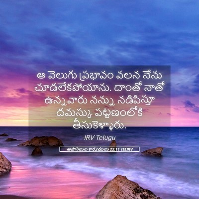 Picture 05 - అపొస్తలుల కార్యములు 22:11 TELIRV - ఆ వెలుగు ప్రభావం - Bible Verse Picture