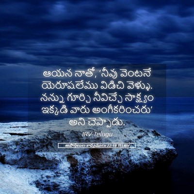 Picture 05 - అపొస్తలుల కార్యములు 22:18 TELIRV - ఆయన నాతో, ‘నీవు - Bible Verse Picture