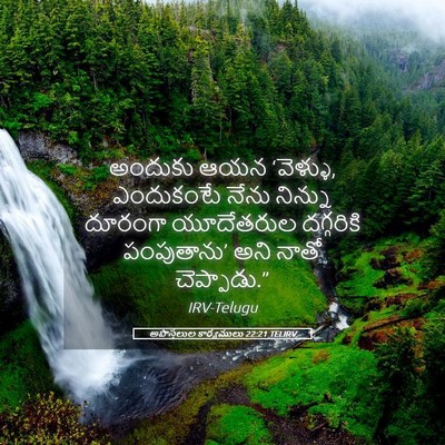 Picture 05 - అపొస్తలుల కార్యములు 22:21 TELIRV - అందుకు ఆయన - Bible Verse Picture