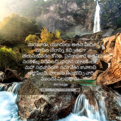 Picture 05 - అపొస్తలుల కార్యములు 22:30 TELIRV - మరునాడు, యూదులు - Bible Verse Picture
