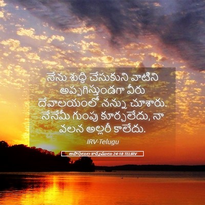 Picture 05 - అపొస్తలుల కార్యములు 24:18 TELIRV - నేను శుద్ధి - Bible Verse Picture