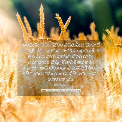 Picture 05 - అపొస్తలుల కార్యములు 25:16 TELIRV - అందుకు నేను, ‘నేరం - Bible Verse Picture