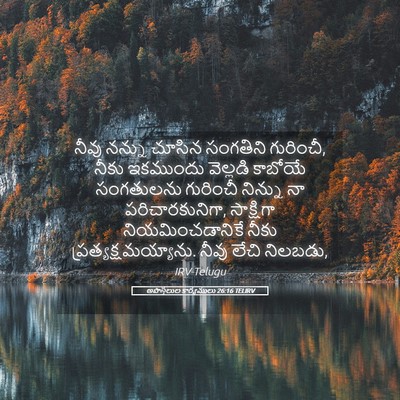 Picture 05 - అపొస్తలుల కార్యములు 26:16 TELIRV - నీవు నన్ను చూసిన - Bible Verse Picture