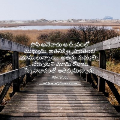 Picture 05 - అపొస్తలుల కార్యములు 28:7 TELIRV - పొప్లి అనేవాడు ఆ - Bible Verse Picture