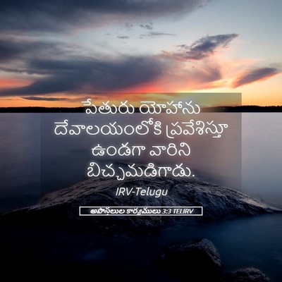 Picture 05 - అపొస్తలుల కార్యములు 3:3 TELIRV - పేతురు యోహాను - Bible Verse Picture
