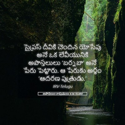 Picture 05 - అపొస్తలుల కార్యములు 4:36 TELIRV - సైప్రస్ దీవికి - Bible Verse Picture
