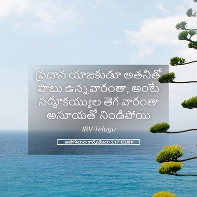 Picture 05 - అపొస్తలుల కార్యములు 5:17 TELIRV - ప్రధాన యాజకుడూ - Bible Verse Picture