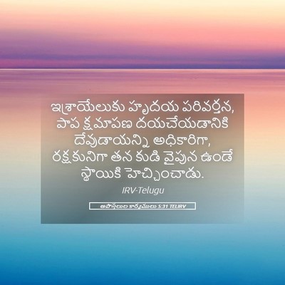 Picture 05 - అపొస్తలుల కార్యములు 5:31 TELIRV - ఇశ్రాయేలుకు హృదయ - Bible Verse Picture