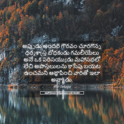 Picture 05 - అపొస్తలుల కార్యములు 5:34 TELIRV - అప్పుడు అందరి - Bible Verse Picture