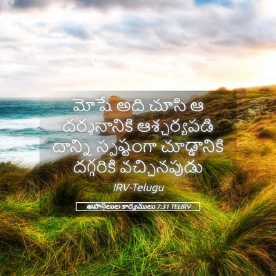 Picture 05 - అపొస్తలుల కార్యములు 7:31 TELIRV - మోషే అది చూసి ఆ - Bible Verse Picture