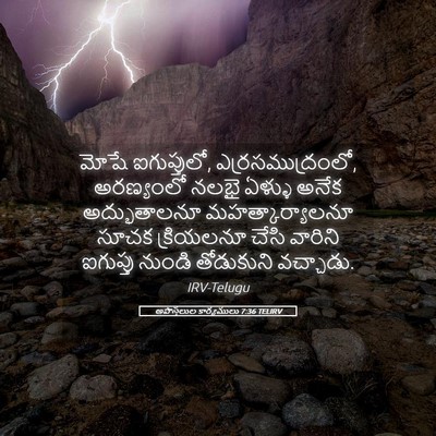 Picture 05 - అపొస్తలుల కార్యములు 7:36 TELIRV - మోషే ఐగుప్తులో, - Bible Verse Picture