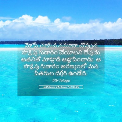 Picture 05 - అపొస్తలుల కార్యములు 7:44 TELIRV - మోషే చూసిన నమూనా - Bible Verse Picture