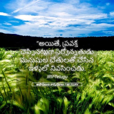 Picture 05 - అపొస్తలుల కార్యములు 7:48 TELIRV - “అయితే, ప్రవక్త - Bible Verse Picture