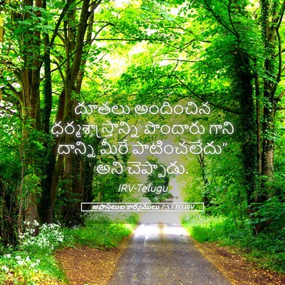 Picture 05 - అపొస్తలుల కార్యములు 7:53 TELIRV - దూతలు అందించిన - Bible Verse Picture