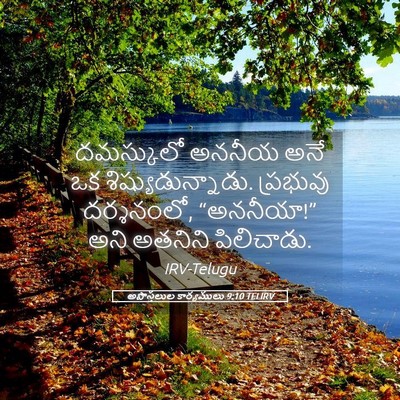 Picture 05 - అపొస్తలుల కార్యములు 9:10 TELIRV - దమస్కులో అననీయ - Bible Verse Picture