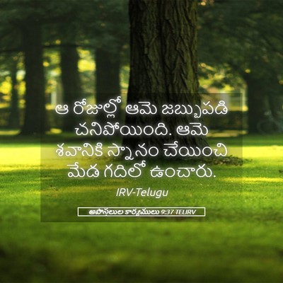 Picture 05 - అపొస్తలుల కార్యములు 9:37 TELIRV - ఆ రోజుల్లో ఆమె - Bible Verse Picture