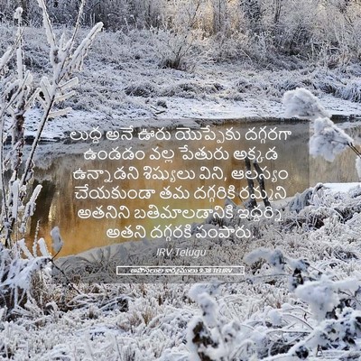 Picture 05 - అపొస్తలుల కార్యములు 9:38 TELIRV - లుద్ద అనే ఊరు - Bible Verse Picture