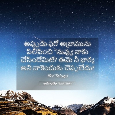 Picture 05 - ఆదికాండం 12:18 TELIRV - అప్పుడు ఫరో - Bible Verse Picture