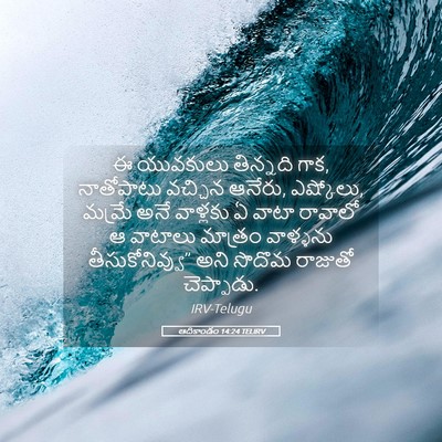 Picture 05 - ఆదికాండం 14:24 TELIRV - ఈ యువకులు తిన్నది - Bible Verse Picture