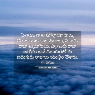 Picture 05 - ఆదికాండం 14:9 TELIRV - ఏలాము రాజు - Bible Verse Picture