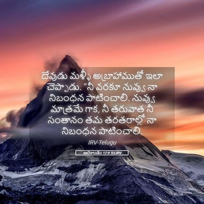 Picture 05 - ఆదికాండం 17:9 TELIRV - దేవుడు మళ్ళీ - Bible Verse Picture