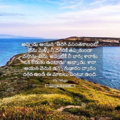 Picture 05 - ఆదికాండం 18:10 TELIRV - అప్పుడు ఆయన - Bible Verse Picture