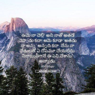 Picture 05 - ఆదికాండం 20:5 TELIRV - ‘ఈమె నా చెల్లి’ - Bible Verse Picture