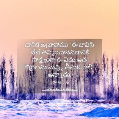 Picture 05 - ఆదికాండం 21:30 TELIRV - దానికి అబ్రాహాము - Bible Verse Picture