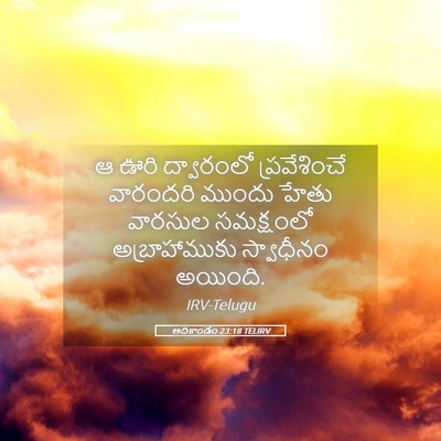 Picture 05 - ఆదికాండం 23:18 TELIRV - ఆ ఊరి ద్వారంలో - Bible Verse Picture