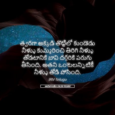 Picture 05 - ఆదికాండం 24:20 TELIRV - త్వరగా అక్కడి - Bible Verse Picture