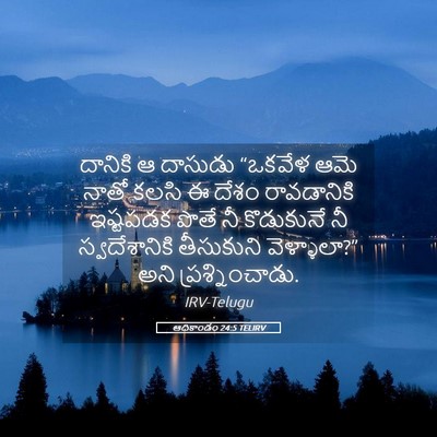 Picture 05 - ఆదికాండం 24:5 TELIRV - దానికి ఆ దాసుడు - Bible Verse Picture
