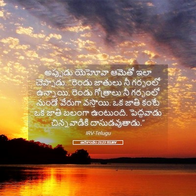 Picture 05 - ఆదికాండం 25:23 TELIRV - అప్పుడు యెహోవా - Bible Verse Picture