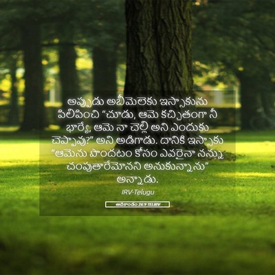 Picture 05 - ఆదికాండం 26:9 TELIRV - అప్పుడు అబీమెలెకు - Bible Verse Picture