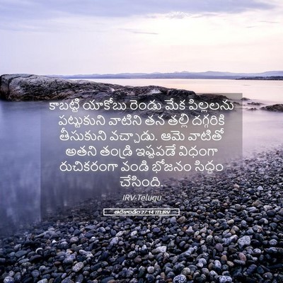 Picture 05 - ఆదికాండం 27:14 TELIRV - కాబట్టి యాకోబు - Bible Verse Picture