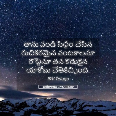 Picture 05 - ఆదికాండం 27:17 TELIRV - తాను వండి సిద్ధం - Bible Verse Picture